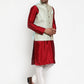 Jompers Men's Solid Dupion Kurta Pajama with Embroidered Nehru Jacket ( JOKPWC M-D 4016Sky )