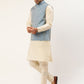 Men's Woven Design Nehru Jacket and Kurta Pyjama Set