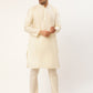Men's Woven Design Nehru Jacket and Kurta Pyjama Set