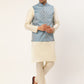 Men's Woven Design Nehru Jacket and Kurta Pyjama Set