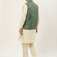 Men's Woven Design Nehru Jacket and Kurta Pyjama Set ( JOKPWC W-D 4028 Green )