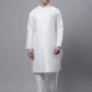 Men off-White Solid Kurta Pyjama with  Golden Woven Design Nehru Jacket