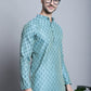 Men Blue Woven Design Kurta with Pyjamas