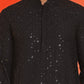 Sequin Embroidered Pure Cotton Kurta with Pyjamas ( JOKP B-P 5006 Black )