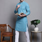 Sequin Embroidered Pure Cotton Kurta with Pyjamas