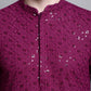Sequin Embroidered Pure Cotton Kurta with Pyjamas