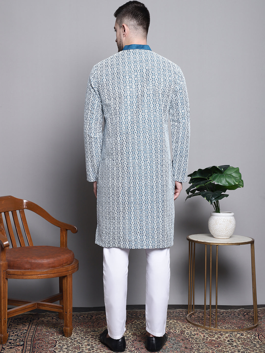 Sequin Embroidered Silk Blend Kurta with Pyjamas