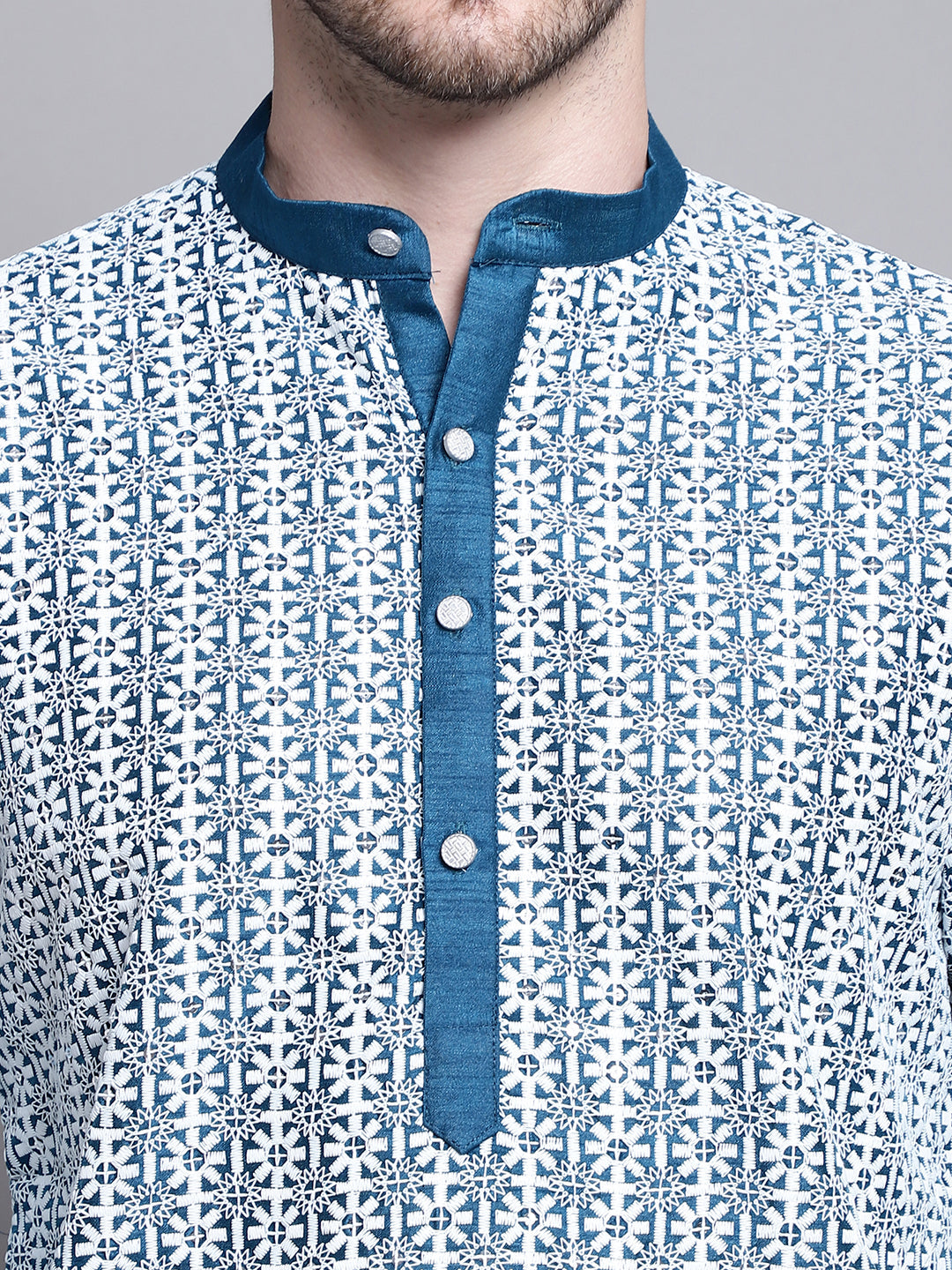 Sequin Embroidered Silk Blend Kurta with Pyjamas