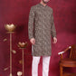 Men's Digital Printed Kurta with Pyjama ( JOKP P 5014 Olive )