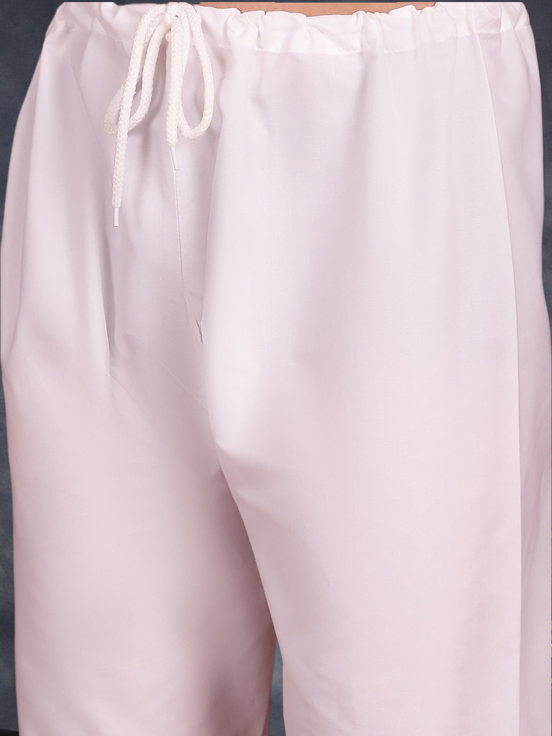 Embroidered and Sequins Silk Blend Kurta Pyjama Set ( JOKP P 5169 White )