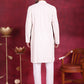 Men's Sequins Chikankari Embroidered Kurta with Pyjama ( JOKP P 5015 White )