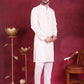 Men's Sequins Chikankari Embroidered Kurta with Pyjama ( JOKP P 5015 White )