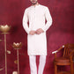 Men's Sequins Chikankari Embroidered Kurta with Pyjama ( JOKP P 5015 White )