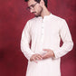 Men's Sequins Chikankari Embroidered Kurta with Pyjama ( JOKP P 5015 White )