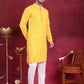 Men's Sequins Chikankari Embroidered Kurta with Pyjama ( JOKP P 5015 Yellow )