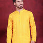 Men's Sequins Chikankari Embroidered Kurta with Pyjama ( JOKP P 5015 Yellow )