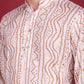 Men's Bandhani Printed Kurta with Pyjama ( JOKP P 5016 Cream )