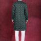 Men's Sequins Embroidered Kurta Pyjama Set ( JOKP P 5019 Olive )