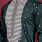 Men's Sequins Embroidered Kurta Pyjama Set ( JOKP P 5019 Olive )