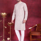 Men's Chikankari Embroidered Kurta Pyjama Set ( JOKP P 5020 Grey )