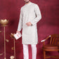 Men's Chikankari Embroidered Kurta Pyjama Set ( JOKP P 5020 Pista )