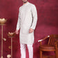 Men's Chikankari Embroidered Kurta Pyjama Set ( JOKP P 5020 Pista )