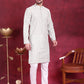 Men's Chikankari Embroidered Kurta Pyjama Set ( JOKP P 5020 Pista )