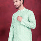 Men's Chikankari Embroidered Kurta Pyjama Set ( JOKP 5020 Pista )