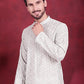 Men's Chikankari Embroidered Kurta Pyjama Set ( JOKP P 5020 Pista )