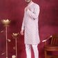 Men's Chikankari Embroidered Kurta Pyjama Set ( JOKP P 5020 Purple )