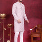Men's Chikankari Embroidered Kurta Pyjama Set ( JOKP P 5020 Purple )