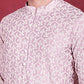 Men's Chikankari Embroidered Kurta Pyjama Set ( JOKP P 5020 Purple )
