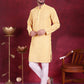 Men's Chikankari Embroidered Kurta Pyjama Set ( JOKP P 5021 Beige )