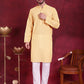 Men's Chikankari Embroidered Kurta Pyjama Set ( JOKP P 5021 Beige )