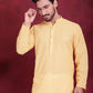 Men's Chikankari Embroidered Kurta Pyjama Set ( JOKP P 5021 Beige )