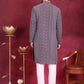 Men's Chikankari Embroidered Kurta Pyjama Set ( JOKP P 5021 Grey )