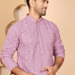 Men's Embroidered Kurta Pyjama Set (JOKP P 5021 Purple ) [FF] [P-9]