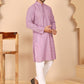 Men's Embroidered Kurta Pyjama Set (JOKP P 5021 Purple ) [FF] [P-9]