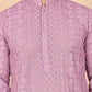 Men's Embroidered Kurta Pyjama Set (JOKP P 5021 Purple ) [FF] [P-9]