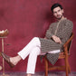 Men's Sequins Embroidered Kurta with Pyjama ( JOKP P 5023 Brown )