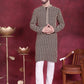 Men's Sequins Embroidered Kurta with Pyjama ( JOKP P 5023 Brown )
