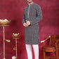 Men's Sequins Embroidered Kurta with Pyjama ( JOKP P 5023 Grey )