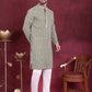 Men's Sequins Embroidered Kurta with Pyjama ( JOKP P 5023 Mehndi )