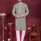 Men's Sequins Embroidered Kurta with Pyjama ( JOKP P 5023 Mehndi )