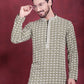 Men's Sequins Embroidered Kurta with Pyjama ( JOKP P 5023 Mehndi )