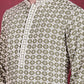 Men's Sequins Embroidered Kurta with Pyjama ( JOKP P 5023 Mehndi )