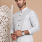 Sequin Chikankari Front Open Kurta With Pyjamas ( JOKP P 5029Grey )