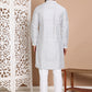 Sequin Chikankari Front Open Kurta With Pyjamas ( JOKP P 5029Grey )