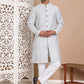 Sequin Chikankari Front Open Kurta With Pyjamas ( JOKP P 5029Grey )