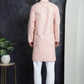 Men's Printed Kurta with Churidar ( JOKP P 5031Peach )